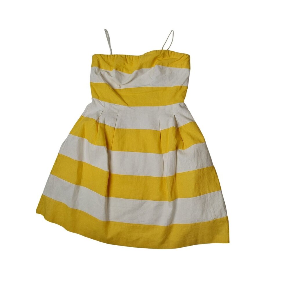 Loft NWT yellow and white strapless mini sundress, size 2P